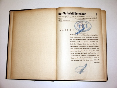 Der Volksbibliothekar - Geleitwort zum ersten Heft. 